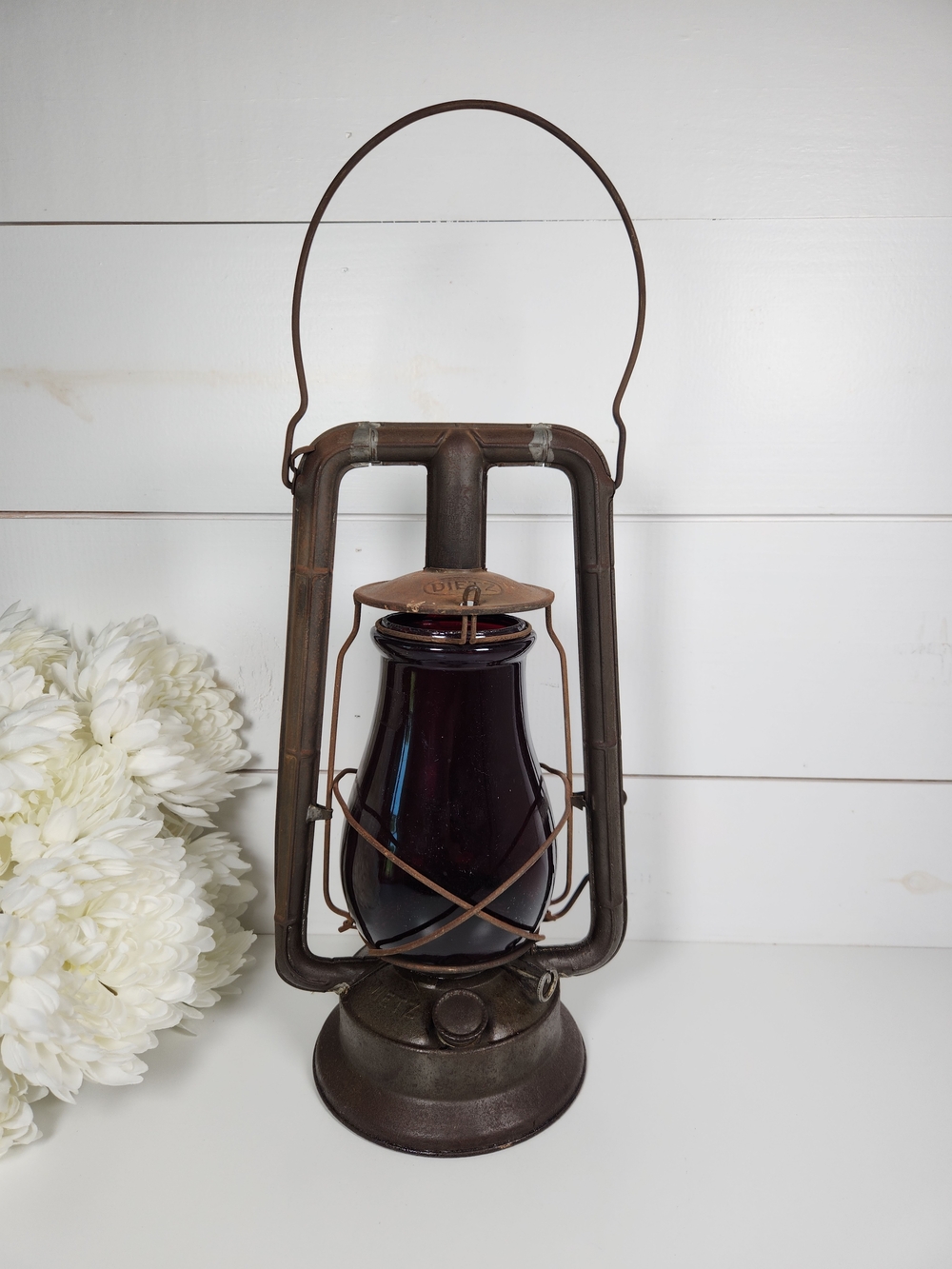 Vintage Dietz Monarch Lantern w/ Ruby Red Glass | Antique Railroad Lantern